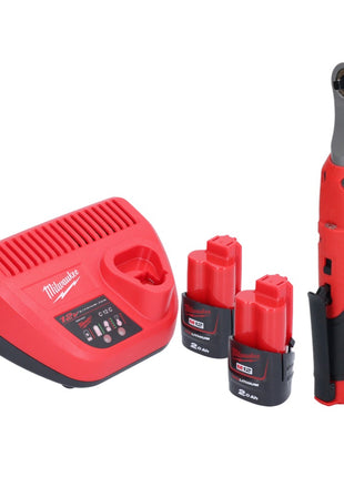 Milwaukee M12 FHIR14-202 Akku Ratsche 12 V 47 Nm 1/4" Brushless + 2x Akku 2,0 Ah + Ladegerät