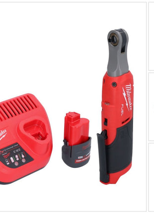 Cliquet à batterie Milwaukee M12 FHIR14-251 12 V 47 Nm 1/4" brushless + 1x batterie 2,5 Ah + chargeur