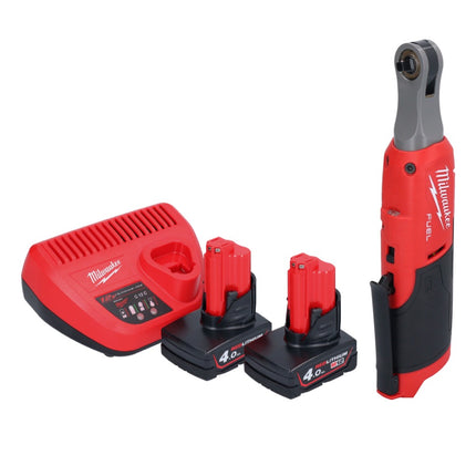 Milwaukee M12 FHIR14-402 carraca a batería 12 V 47 Nm 1/4" sin escobillas + 2x batería 4,0 Ah + cargador