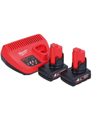 Milwaukee M12 FHIR14-402 carraca a batería 12 V 47 Nm 1/4" sin escobillas + 2x batería 4,0 Ah + cargador