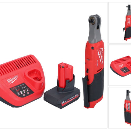 Milwaukee M12 FHIR14-501 carraca a batería 12 V 47 Nm 1/4" sin escobillas + 1x batería 5,0 Ah + cargador