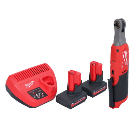 Milwaukee M12 FHIR14-502 carraca a batería 12 V 47 Nm 1/4" sin escobillas + 2x batería 5,0 Ah + cargador