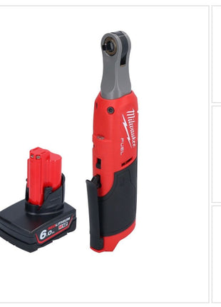 Milwaukee M12 FHIR14-601 Akku Ratsche 12 V 47 Nm 1/4" Brushless + 1x Akku 6,0 Ah - ohne Ladegerät