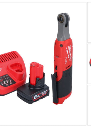 Milwaukee M12 FHIR14-601 carraca a batería 12 V 47 Nm 1/4" sin escobillas + 1x batería 6,0 Ah + cargador