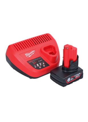 Milwaukee M12 FHIR14-601 Akku Ratsche 12 V 47 Nm 1/4" Brushless + 1x Akku 6,0 Ah + Ladegerät