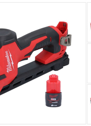 Milwaukee M12 BCST-201 Akku Tacker 12 V 19 x 25,4 mm + 1x Akku 2,0 Ah - ohne Ladegerät