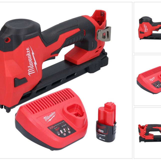 Milwaukee M12 BCST-201 cordless tacker 12 V 19 x 25.4 mm + 1x rechargeable battery 2.0 Ah + charger