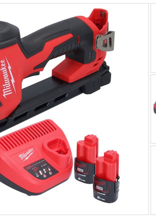 Milwaukee M12 BCST-202 Akku Tacker 12 V 19 x 25,4 mm + 2x Akku 2,0 Ah + Ladegerät