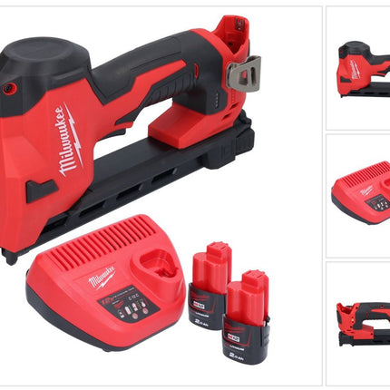 Milwaukee M12 BCST-202 Akku Tacker 12 V 19 x 25,4 mm + 2x Akku 2,0 Ah + Ladegerät