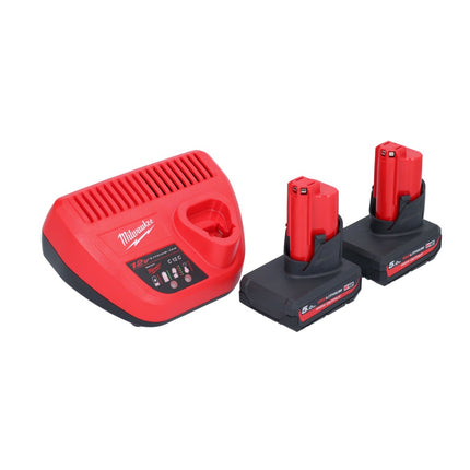 Milwaukee M12 BCST-502 Tachuela sin cable 12 V 19 x 25,4 mm + 2x batería recargable 5,0 Ah + cargador