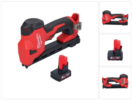 Grapadora a batería Milwaukee M12 BCST-601 12 V 19 x 25,4 mm + 1x batería 6,0 Ah - sin cargador