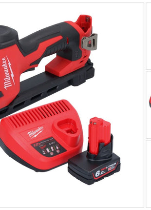 Milwaukee M12 BCST-601 Akku Tacker 12 V 19 x 25,4 mm + 1x Akku 6,0 Ah + Ladegerät