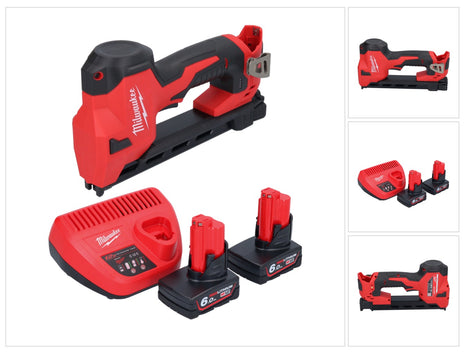 Milwaukee M12 BCST-602 Agrafeuse sans fil 12 V 19 x 25,4 mm + 2x batterie 6,0 Ah + chargeur