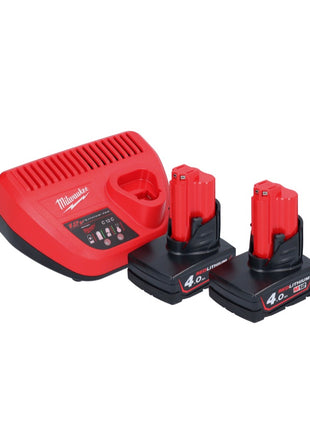 Milwaukee M12 BDC8-402C Akku Rohrreinigungsgerät 12 V + 2x Akku 4,0 Ah + Ladegerät + Spirale + Eimer