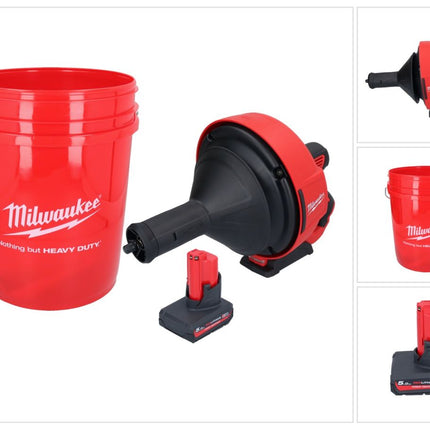Milwaukee M12 BDC8-501C Akumulatorowa wyciorarka do rur 12 V + 1x akumulator 5,0 Ah + spirala + łyżka - bez ładowarki