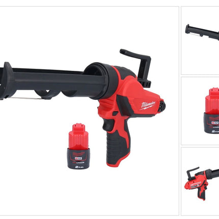 Milwaukee M12 PCG/310-201 Prensa de cartuchos con batería 12 V 310 ml + 1 batería 2,0 Ah - sin cargador
