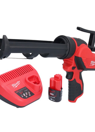 Pistola de cartuchos a batería Milwaukee M12 PCG/310-201 12 V 310 ml + 1x batería 2,0 Ah + cargador