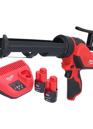 Milwaukee M12 PCG/310-202 Akku Kartuschenpresse 12 V 310 ml + 2x Akku 2,0 Ah + Ladegerät