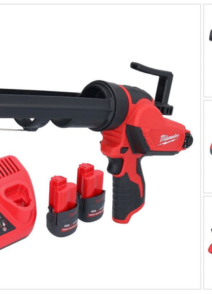 Pistolet à cartouche à batterie Milwaukee M12 PCG/310-252 12 V 310 ml + 2x batteries 2,5 Ah + chargeur