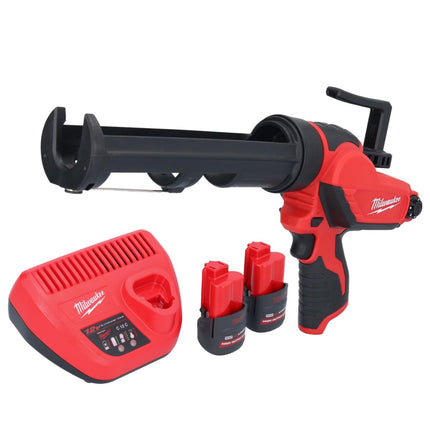 Milwaukee M12 PCG/310-252 cordless cartridge gun 12 V 310 ml + 2x battery 2.5 Ah + charger