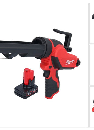 Milwaukee M12 PCG/310-401 Akku Kartuschenpresse 12 V 310 ml + 1x Akku 4,0 Ah - ohne Ladegerät