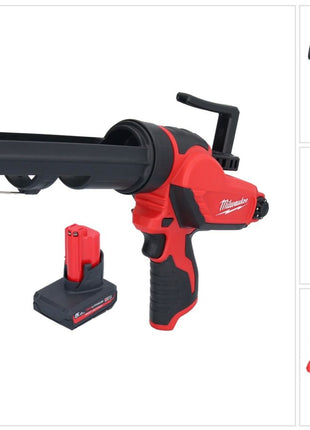 Milwaukee M12 PCG/310-501 Akku Kartuschenpresse 12 V 310 ml + 1x Akku 5,0 Ah - ohne Ladegerät