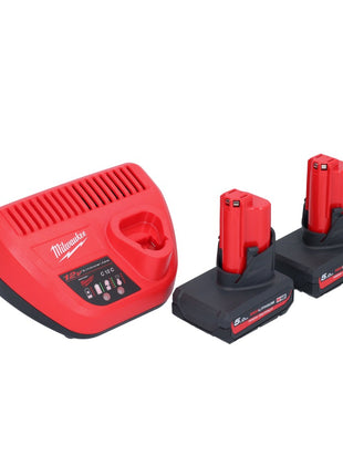 Pistolet à cartouche avec batterie Milwaukee M12 PCG/310-502 12 V 310 ml + 2x batteries 5,0 Ah + chargeur