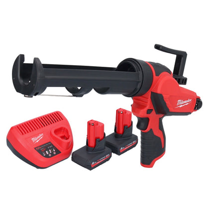 Milwaukee M12 PCG/310-502 cordless cartridge gun 12 V 310 ml + 2x battery 5.0 Ah + charger