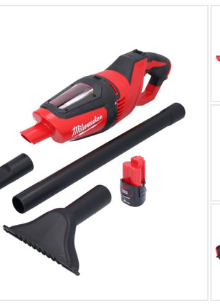 Milwaukee M12 HV-201 Akku Staubsauger 12 V + 1x Akku 2,0 Ah - ohne Ladegerät