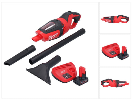 Milwaukee M12 HV-401 Akku Staubsauger 12 V + 1x Akku 4,0 Ah + Ladegerät