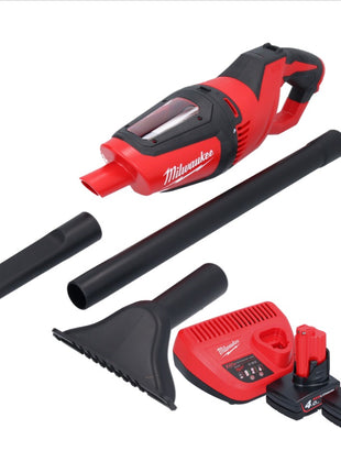 Aspirador a batería Milwaukee M12 HV-402 12 V + 2x baterías 4,0 Ah + cargador