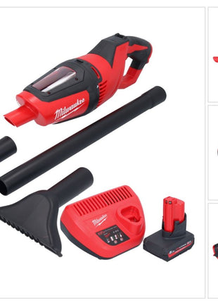 Milwaukee M12 HV-501 Akku Staubsauger 12 V + 1x Akku 5,0 Ah + Ladegerät