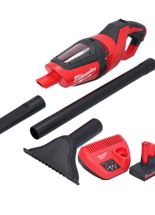 Aspirateur à batterie Milwaukee M12 HV-502 12 V + 2x batteries 5,0 Ah + chargeur