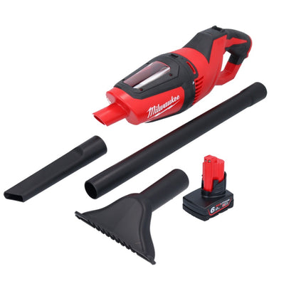 Aspirateur à batterie Milwaukee M12 HV-601 12 V + 1x batterie 6,0 Ah + chargeur