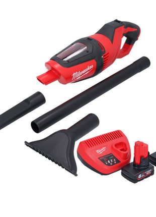 Milwaukee M12 HV-602 Akku Staubsauger 12 V + 2x Akku 6,0 Ah + Ladegerät