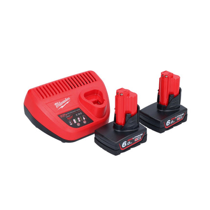 Aspirador a batería Milwaukee M12 HV-602 12 V + 2x baterías 6,0 Ah + cargador