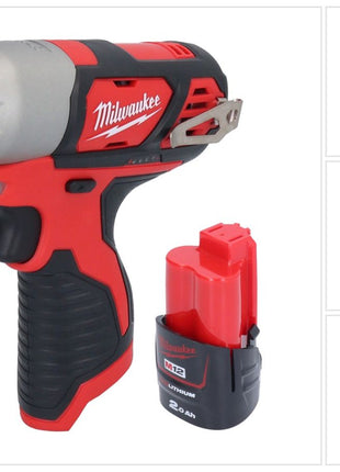 Clé à chocs sans fil Milwaukee M12 BIW38-201 12 V 135 Nm 3/8˝ + 1x batterie 2,0 Ah - sans chargeur