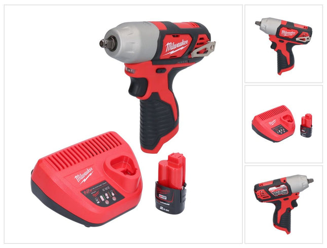 Milwaukee M12 BIW38-201 avvitatore a impulsi a batteria 12 V 135 Nm 3/8" + 1x batteria ricaricabile 2,0 Ah + caricatore