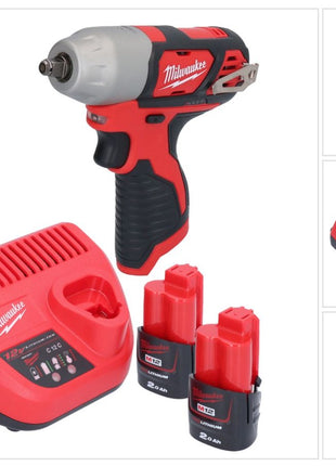 Milwaukee M12 BIW38-202 Akumulatorowy klucz udarowy 12 V 135 Nm 3/8˝ + 2x akumulator 2,0 Ah + ładowarka