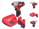 Llave de impacto inalámbrica Milwaukee M12 BIW38-202 12 V 135 Nm 3/8˝ + 2x baterías 2,0 Ah + cargador