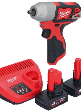 Llave de impacto inalámbrica Milwaukee M12 BIW38-402 12 V 135 Nm 3/8˝ + 2x baterías 4,0 Ah + cargador