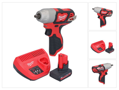 Milwaukee M12 BIW38-501 Akku Schlagschrauber 12 V 135 Nm 3/8˝ + 1x Akku 5,0 Ah + Ladegerät