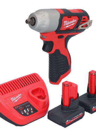 Milwaukee M12 BIW38-502 Clé à choc sans fil 12 V 135 Nm 3/8 + 2x batterie 5,0 Ah + chargeur