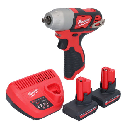 Milwaukee M12 BIW38-502 Clé à choc sans fil 12 V 135 Nm 3/8 + 2x batterie 5,0 Ah + chargeur