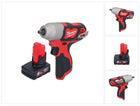 Llave de impacto inalámbrica Milwaukee M12 BIW38-601 12 V 135 Nm 3/8˝ + 1x batería 6,0 Ah - sin cargador