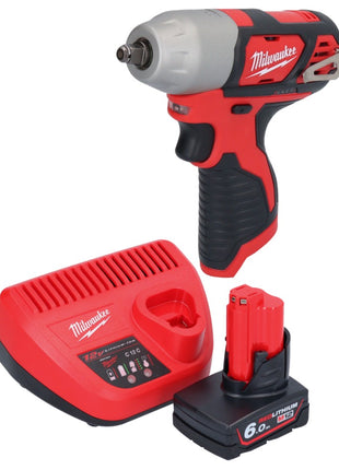 Milwaukee M12 BIW38-601 akumulatorowy klucz udarowy 12 V 135 Nm 3/8˝ + 1x akumulator 6,0 Ah + ładowarka