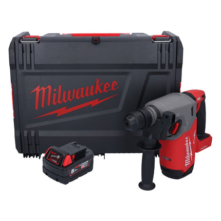 Milwaukee M18 ONEFHX-501X Martillo combinado sin cable 18 V 2.5 J SDS-Plus Brushless + 1x batería recargable 5.0 Ah + caja HD - sin cargador