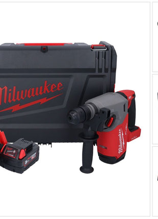 Milwaukee M18 ONEFHX-501X Cordless combi hammer 18 V 2.5 J SDS-Plus Brushless + 1x rechargeable battery 5.0 Ah + charger + HD box