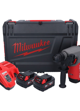 Milwaukee M18 ONEFHX-502X Akumulatorowy młot udarowo-obrotowy 18 V 2,5 J SDS-Plus Brushless + 2x akumulator 5,0 Ah + ładowarka + skrzynka HD