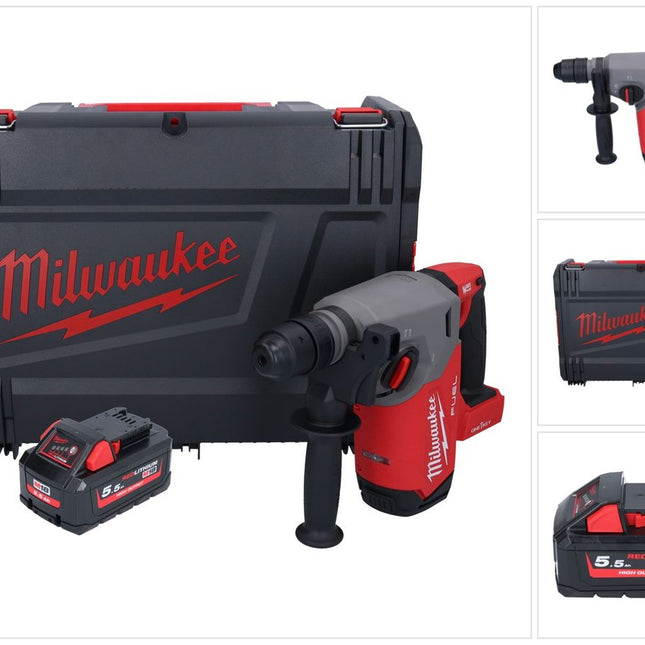 Milwaukee M18 ONEFHX-551X Akku Kombihammer 18 V 2,5 J SDS-Plus Brushless + 1x Akku 5,5 Ah + HD-Box - ohne Ladegerät